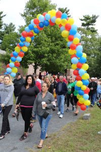 Image of a balloon arch at the Hero Walk for Autism