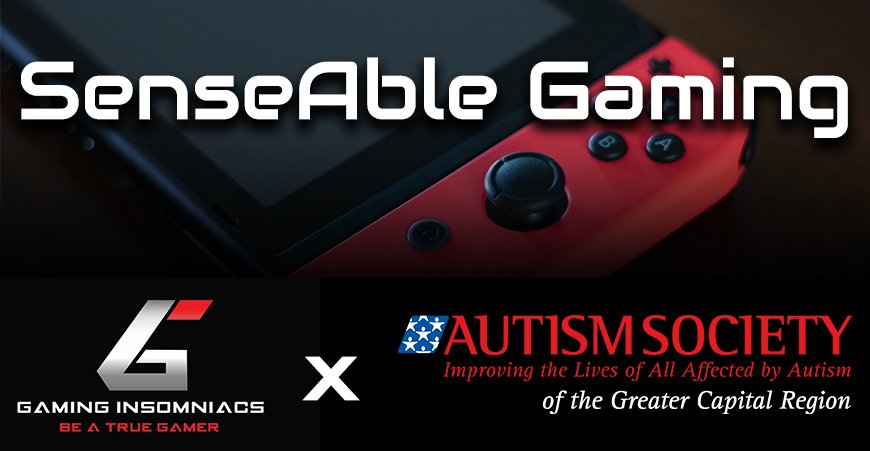 Logo for SenseAble Gaming, a new event hosted in partnership with Gaming Insomniacs.