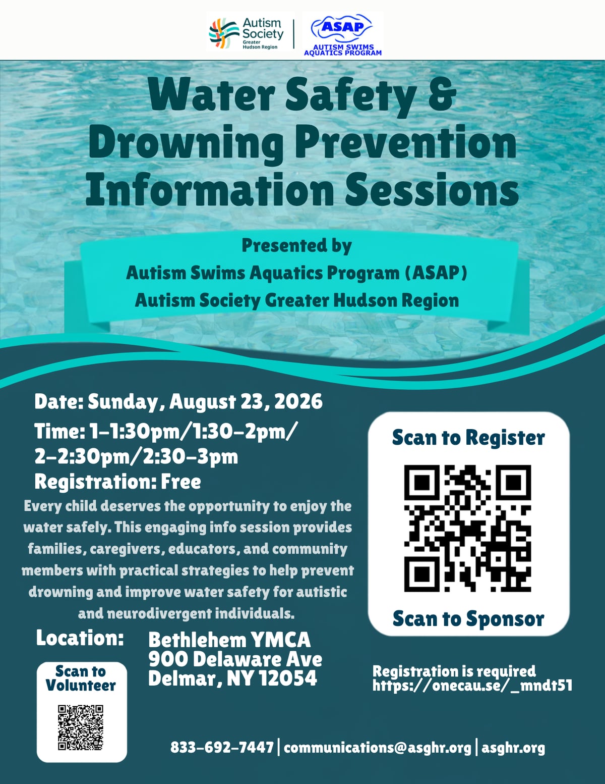 Water Safety & Drowning Prevention Information Session flyer